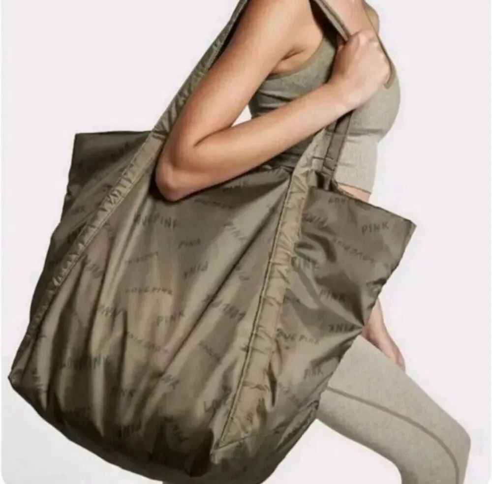 VS Pink Weekender Tote Bag Army Green